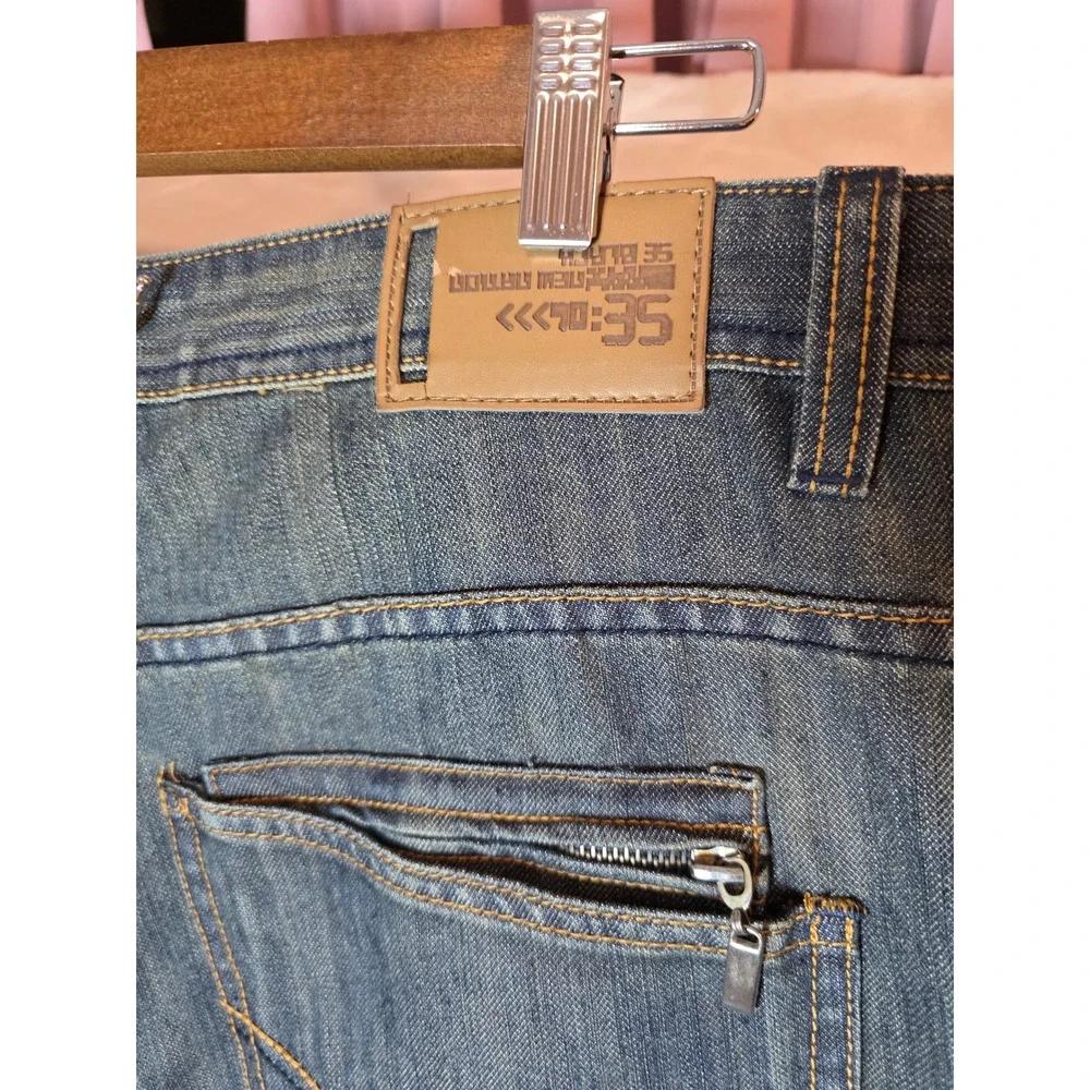 Five Elementz Mens Blue Denim Straight Leg Jeans W42 L32 Zipper‎ Back Pockets